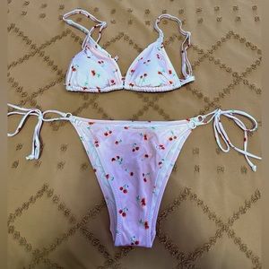 PacSun Bikini - Light Pink w/cherries